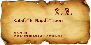 Kabók Napóleon névjegykártya